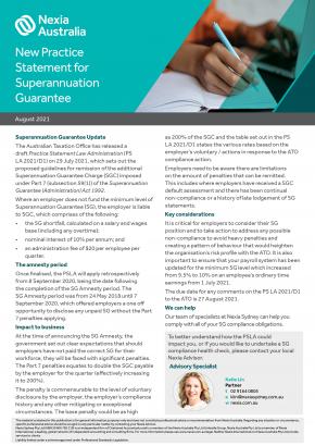 New Practice Statement for Superannuation Guarantee