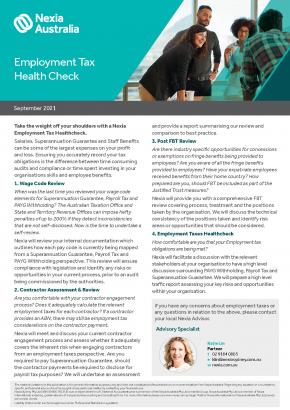 Employment Tax Health check