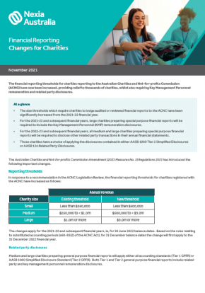 Financial Reporting Changes for Charities