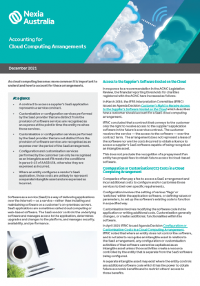 Accounting for Cloud Computing Arrangements