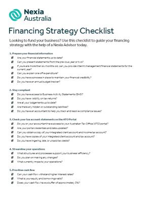 Financing Strategy Checklist
